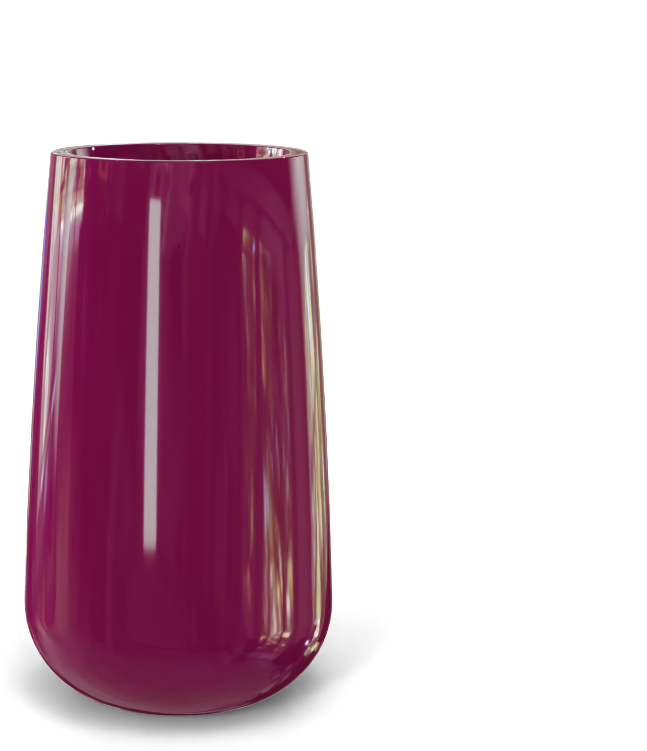 Saigon Round Fiberglass Planter in Gloss Eggplant