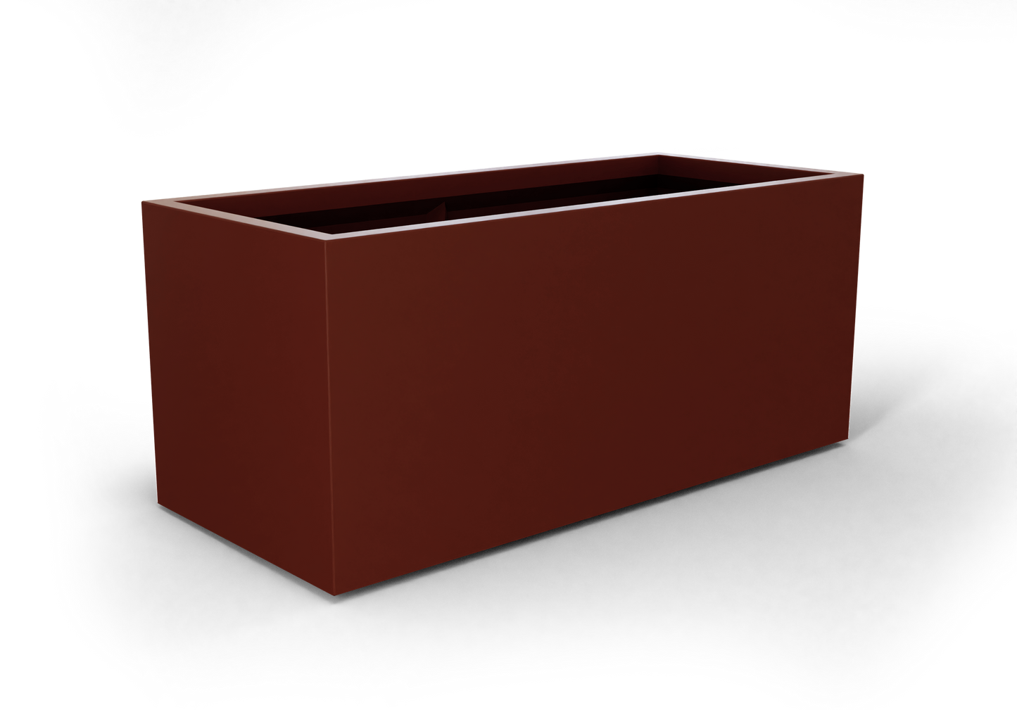 Badalona Rectangular Fiberglass Planter in Matte Terra Cotta