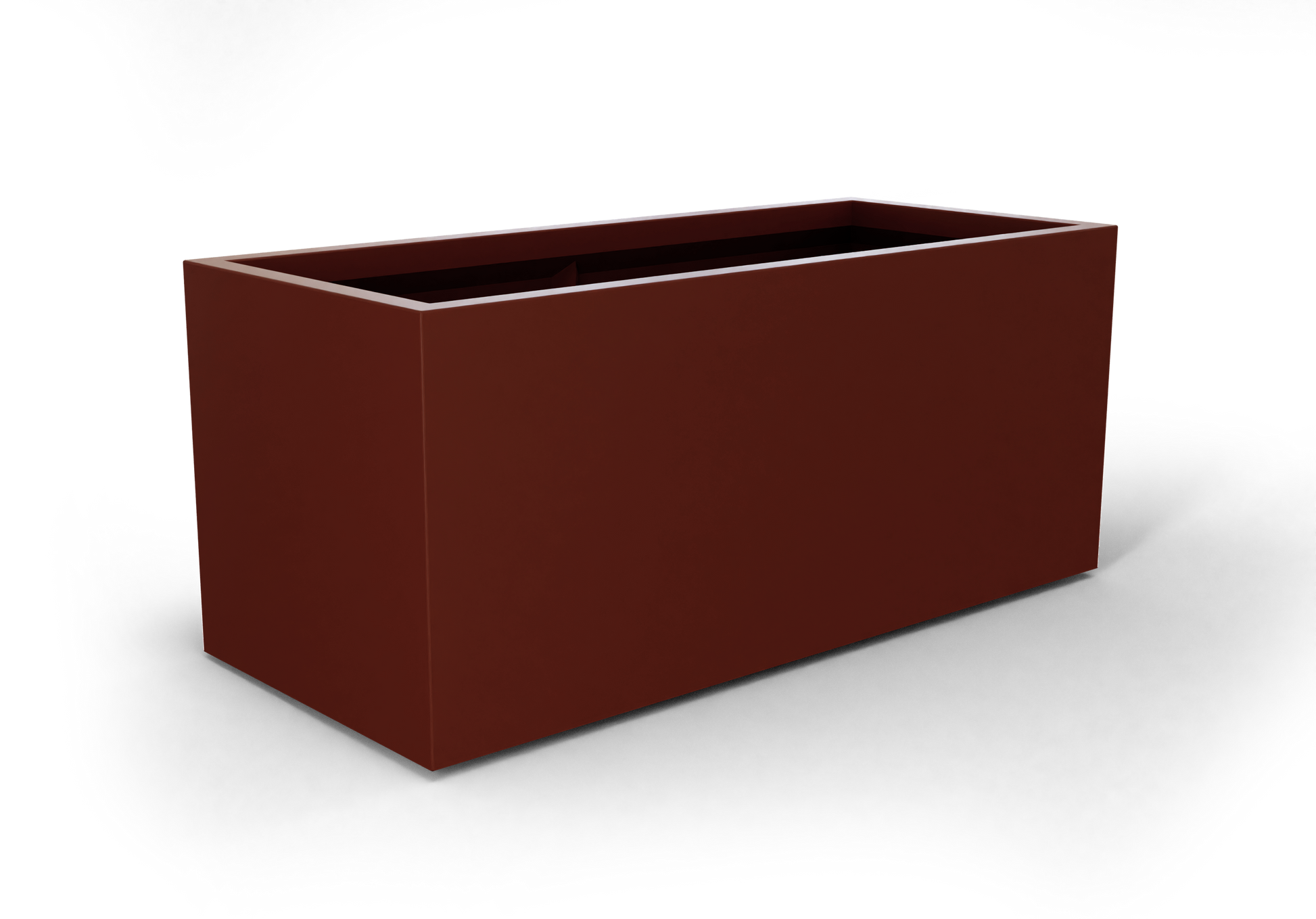 Badalona Rectangular Fiberglass Planter in Matte Terra Cotta