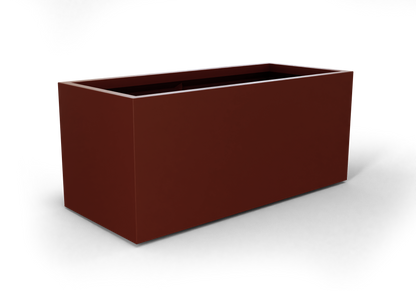 Badalona Rectangular Fiberglass Planter in Matte Terra Cotta