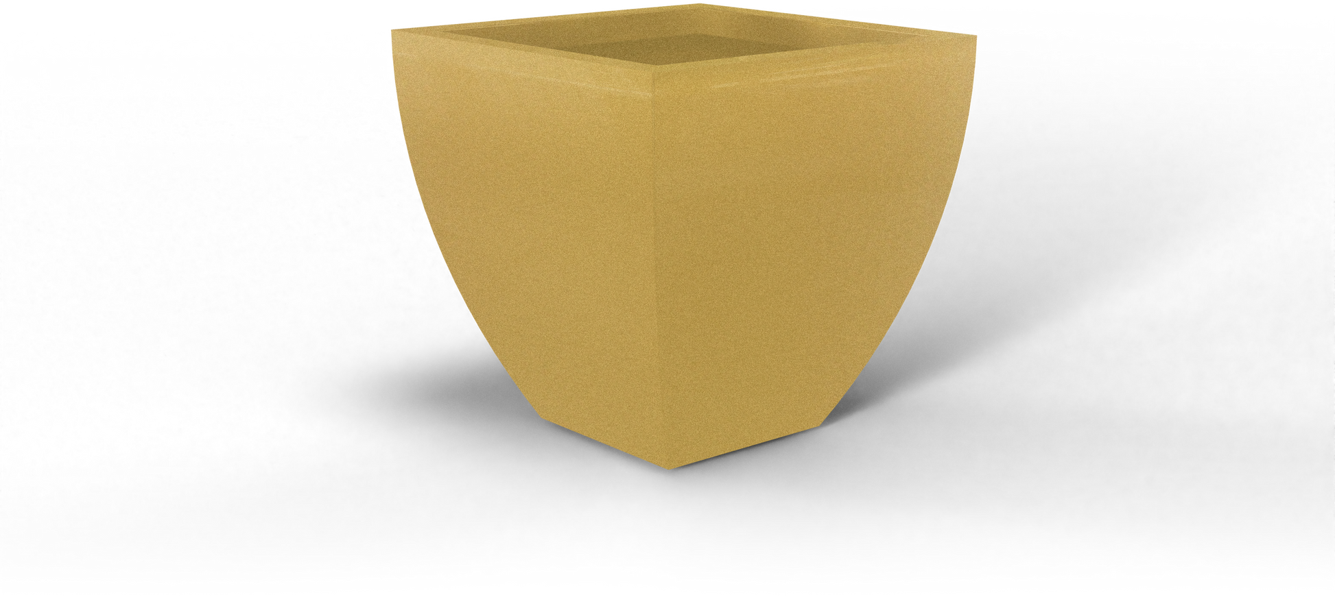 Lima Tapered Square Fiberglass Planter in Gloss Metallic Gold