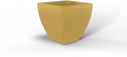 Lima Tapered Square Fiberglass Planter in Gloss Metallic Gold