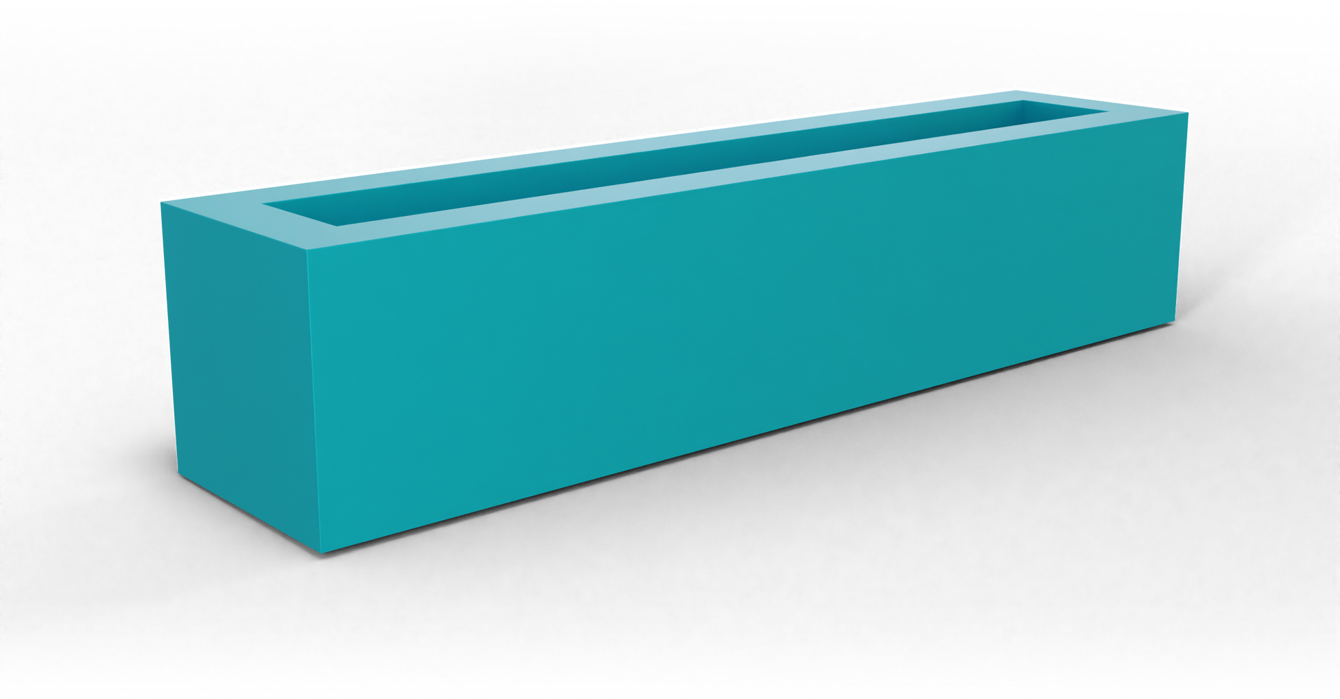 Salon Rectangular Fiberglass Planter in Satin Seafoam Green