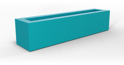 Salon Rectangular Fiberglass Planter in Satin Seafoam Green