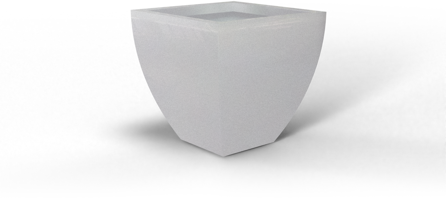 Lima Tapered Square Fiberglass Planter in Metallic Silver