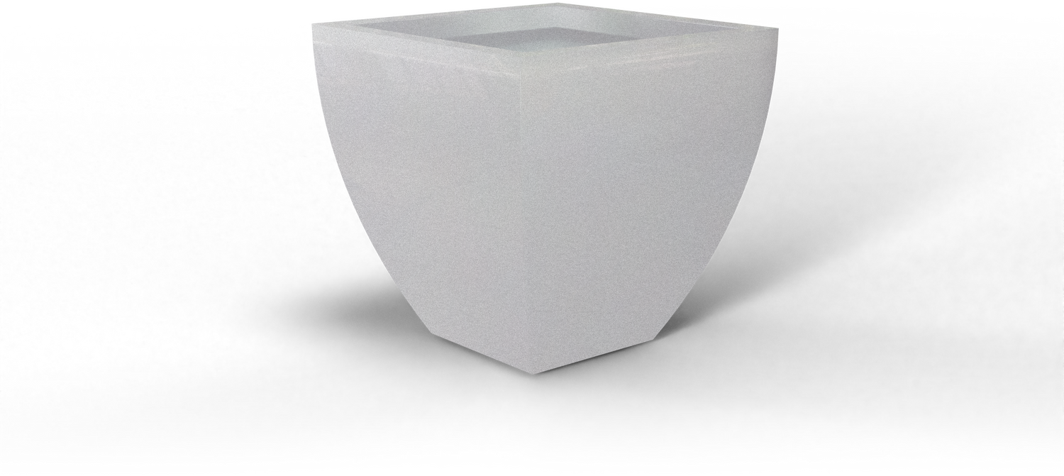 Lima Tapered Square Fiberglass Planter in Metallic Silver