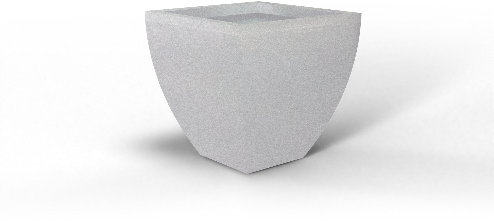 Lima Tapered Square Fiberglass Planter in Metallic Silver