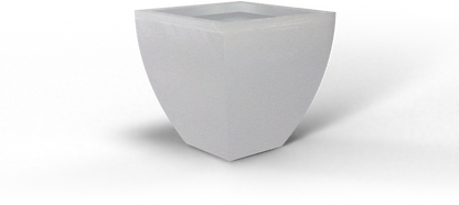 Lima Tapered Square Fiberglass Planter in Metallic Silver