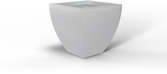 Lima Tapered Square Fiberglass Planter in Metallic Silver