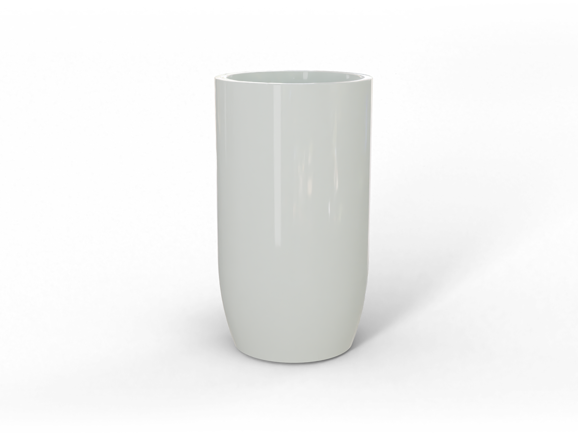 Lisbon Round Fiberglass Planter in Gloss Bright White