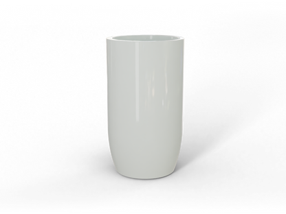 Lisbon Round Fiberglass Planter in Gloss Bright White