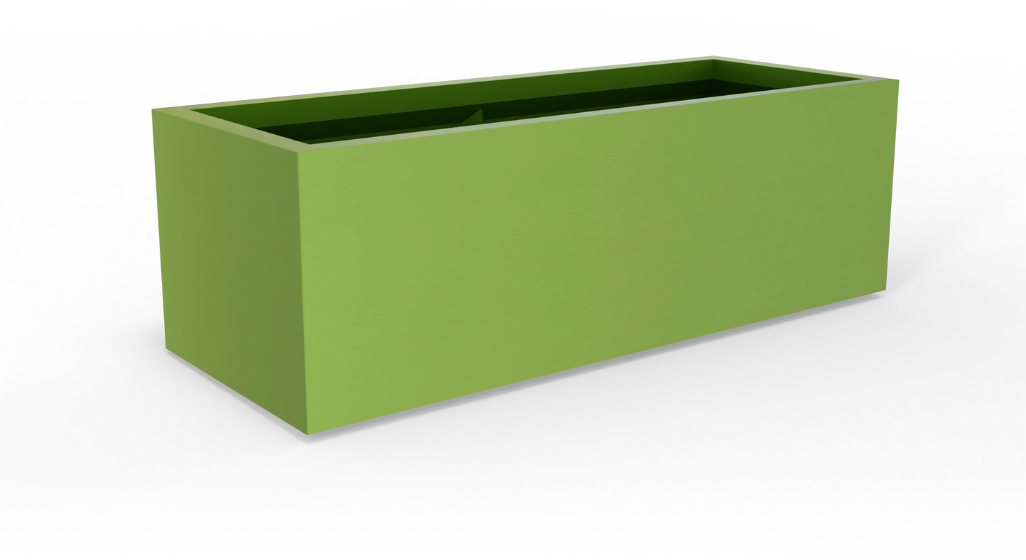 Cuba Rectangular Fiberglass Planter in Satin Green