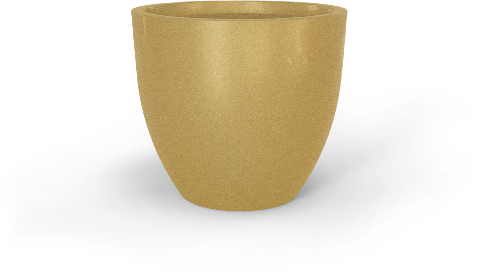 Wannsee Round Fiberglass Planter in Gloss Metallic Gold