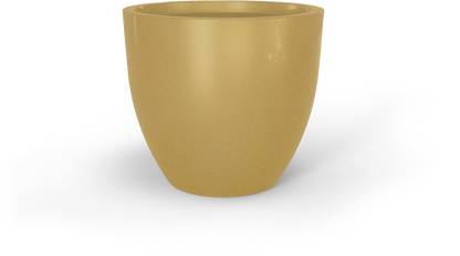Wannsee Round Fiberglass Planter in Gloss Metallic Gold