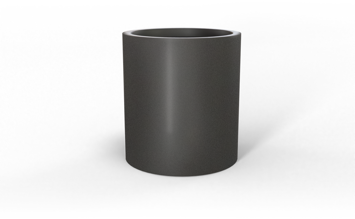 Rio Grande Round Fiberglass Planter in Matte Gunmetal