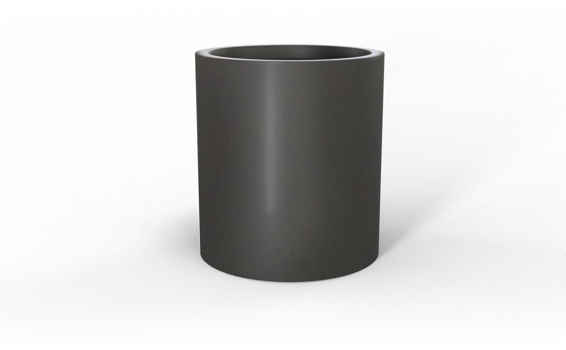 Rio Grande Round Fiberglass Planter in Matte Gunmetal