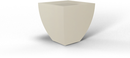 Lima Tapered Square Fiberglass Planter in Satin Beige