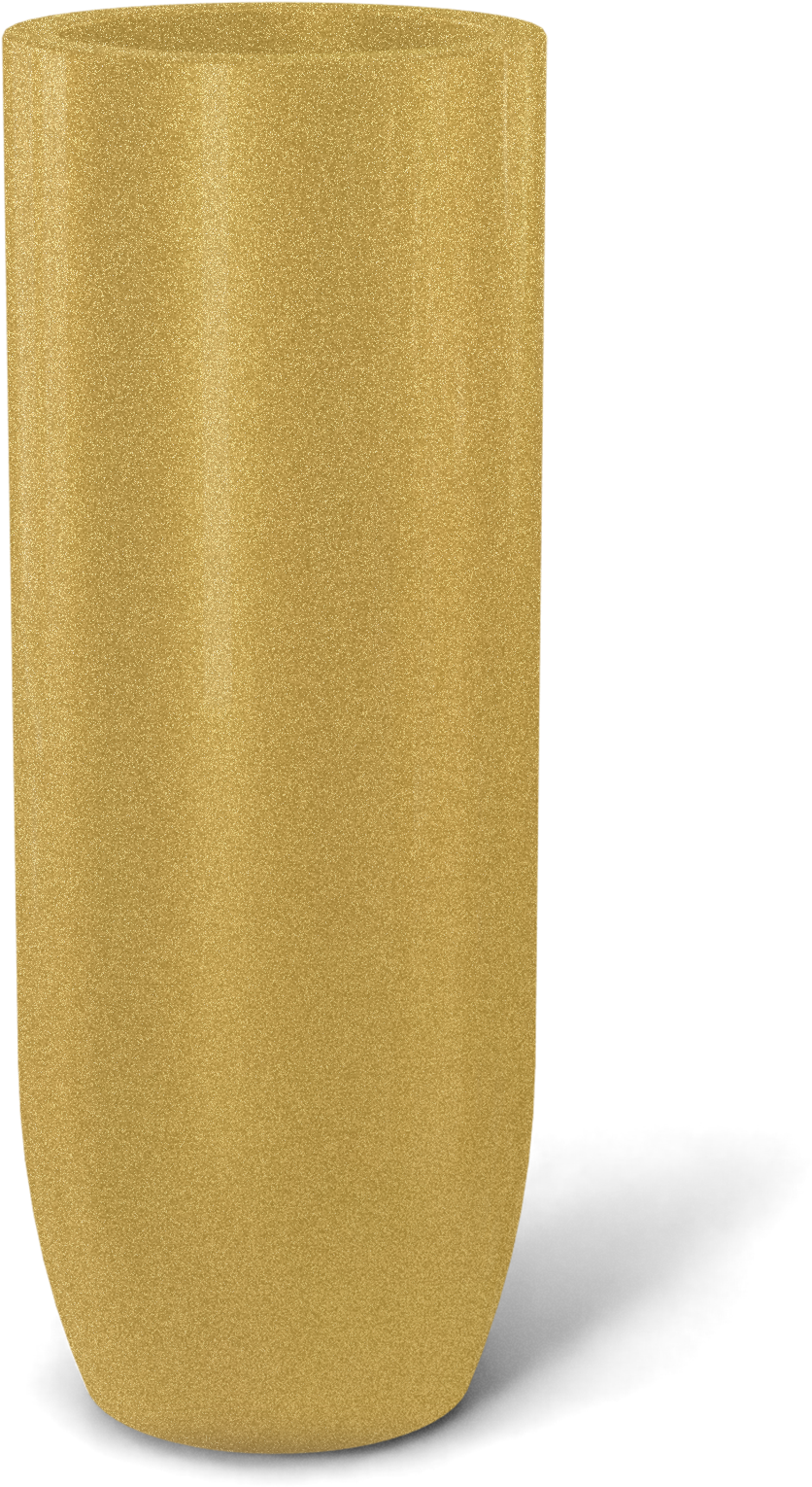 Saint Tropez Round Fiberglass Planter in Gloss Metallic Gold