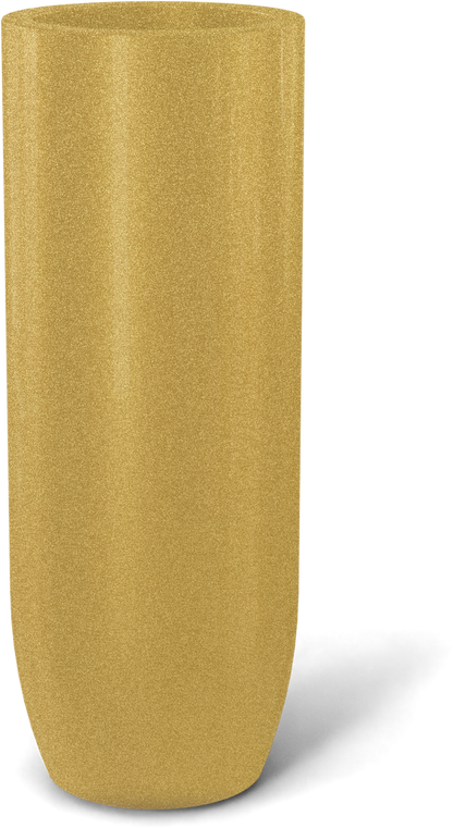 Saint Tropez Round Fiberglass Planter in Gloss Metallic Gold