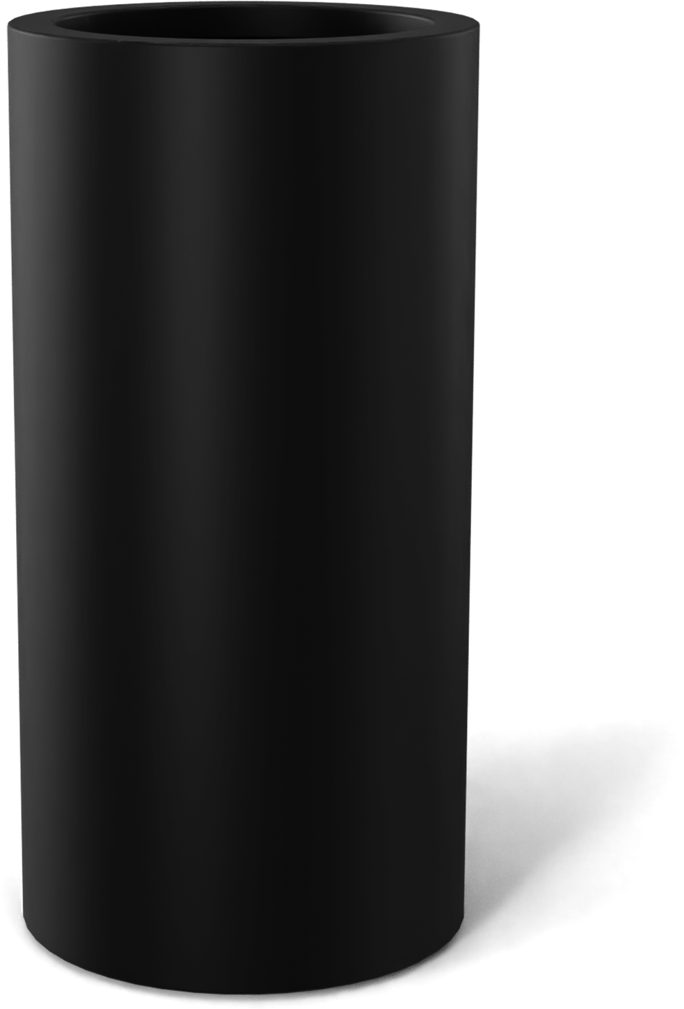 Corry Round Fiberglass Planter in Matte Black