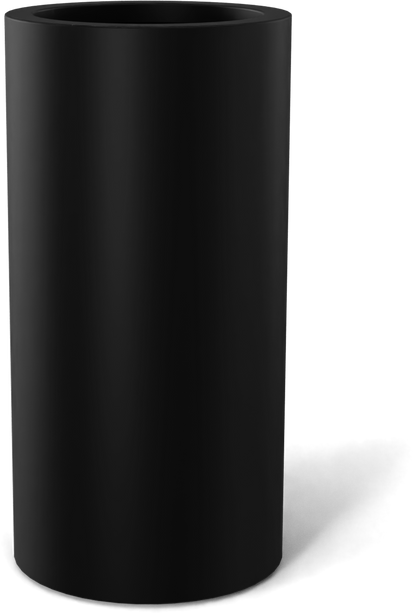 Corry Round Fiberglass Planter in Matte Black