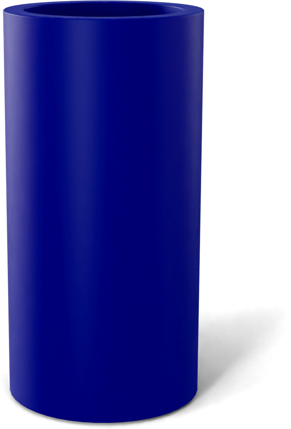 Corry Round Fiberglass Planter in Matte Cobalt Blue
