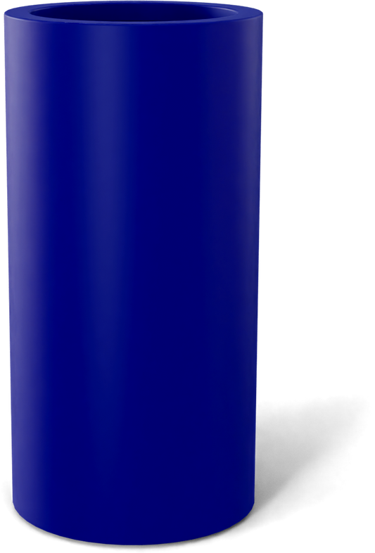 Corry Round Fiberglass Planter in Matte Cobalt Blue