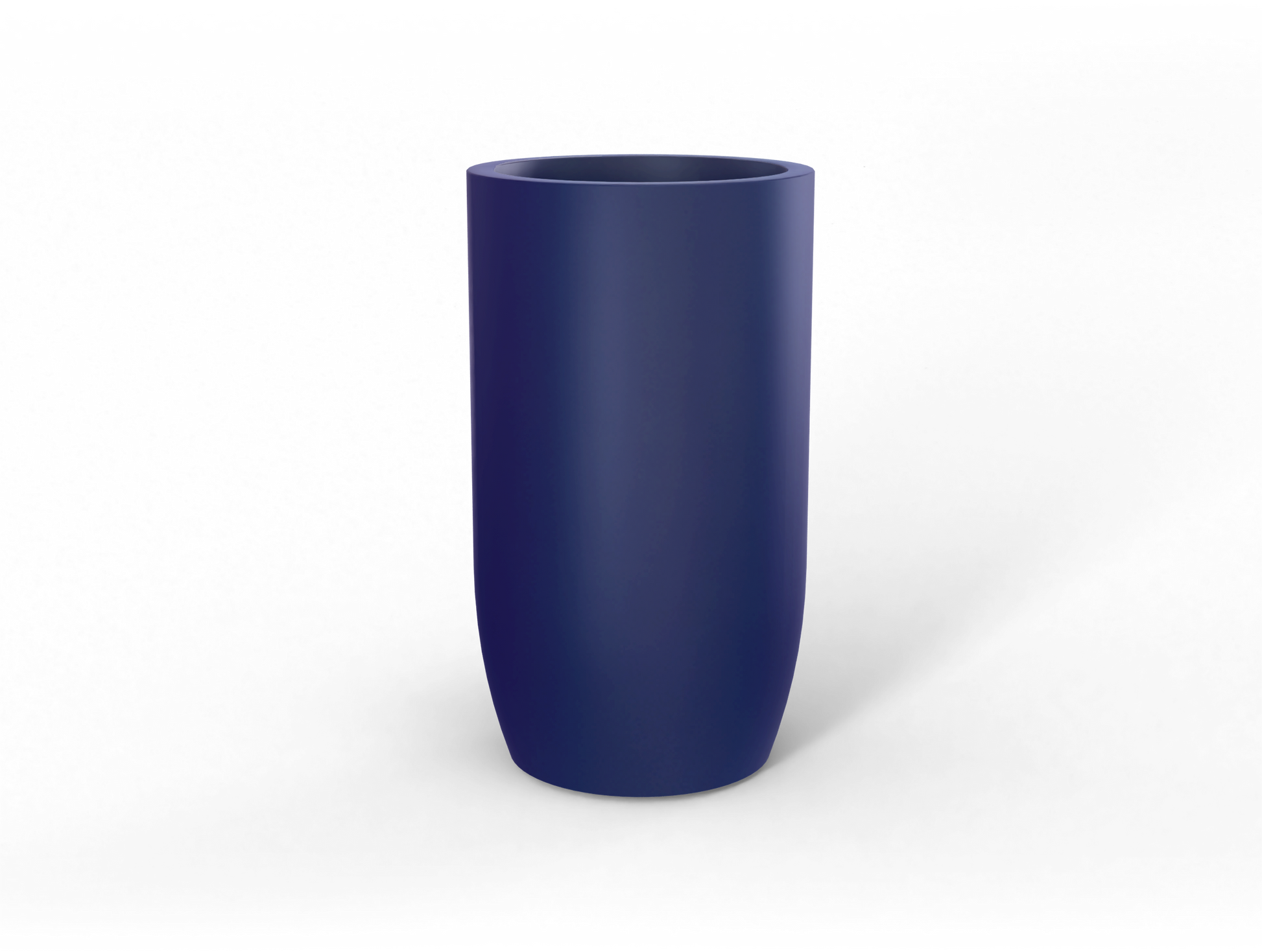 Lisbon Round Fiberglass Planter in Matte Cobalt Blue