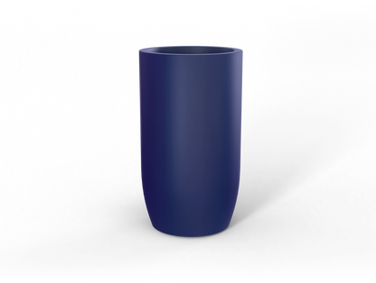 Lisbon Round Fiberglass Planter in Matte Cobalt Blue