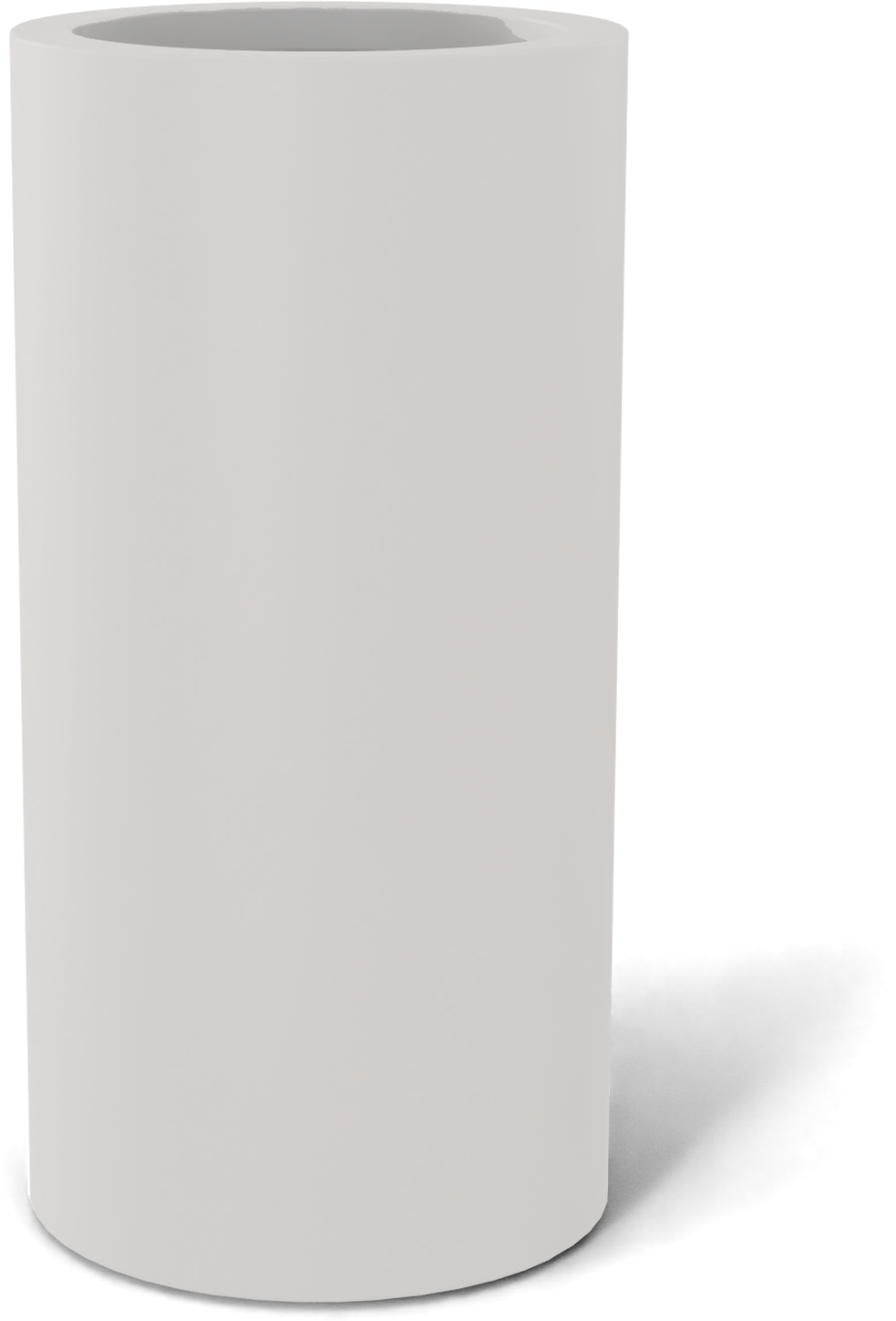 Corry Round Fiberglass Planter in Matte Cement Grey