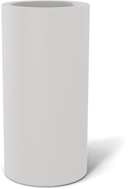Corry Round Fiberglass Planter in Matte Cement Grey