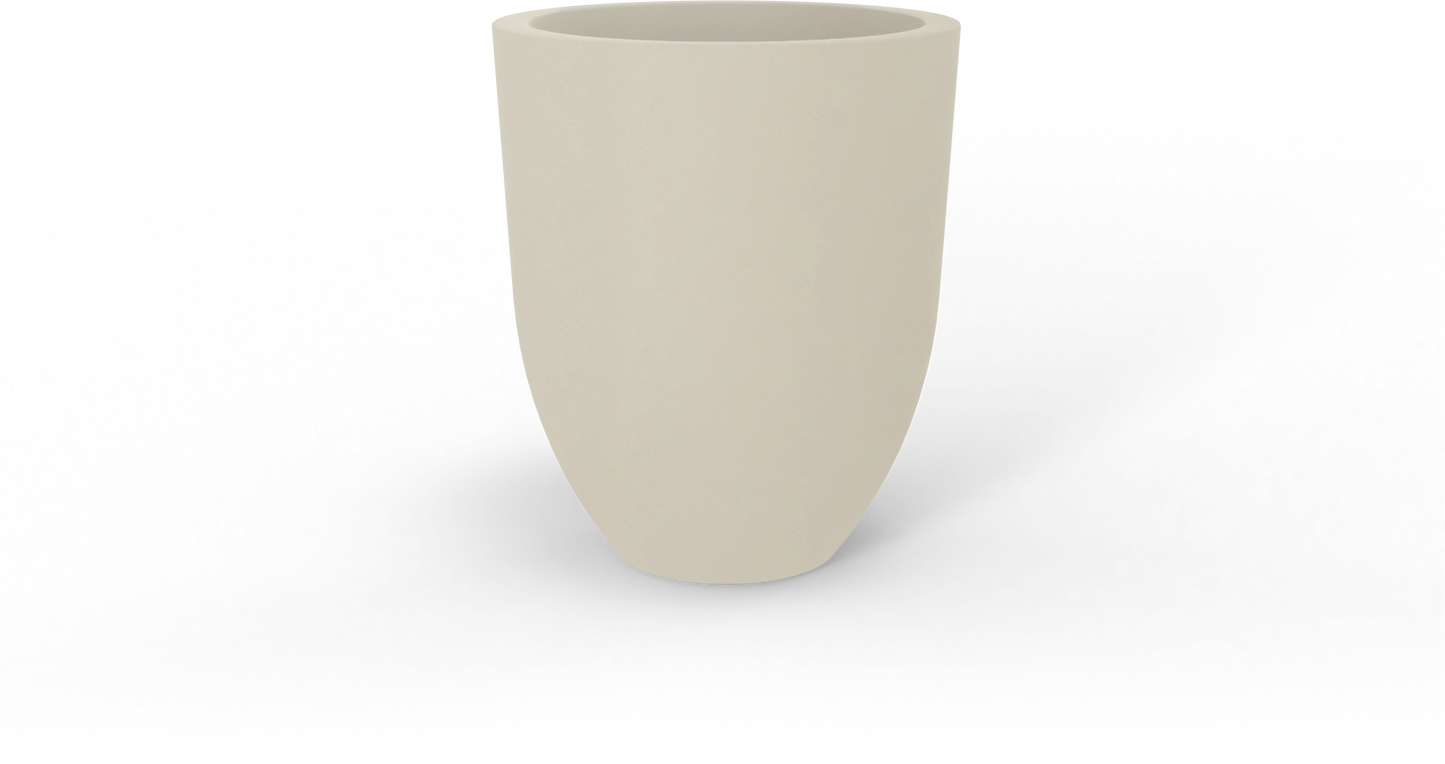 Valencia Round Fiberglass Planter in Satin Beige