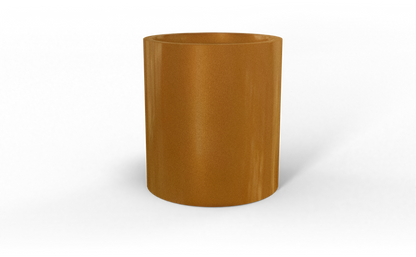 Rio Grande Round Fiberglass Planter in Metallic Bronze