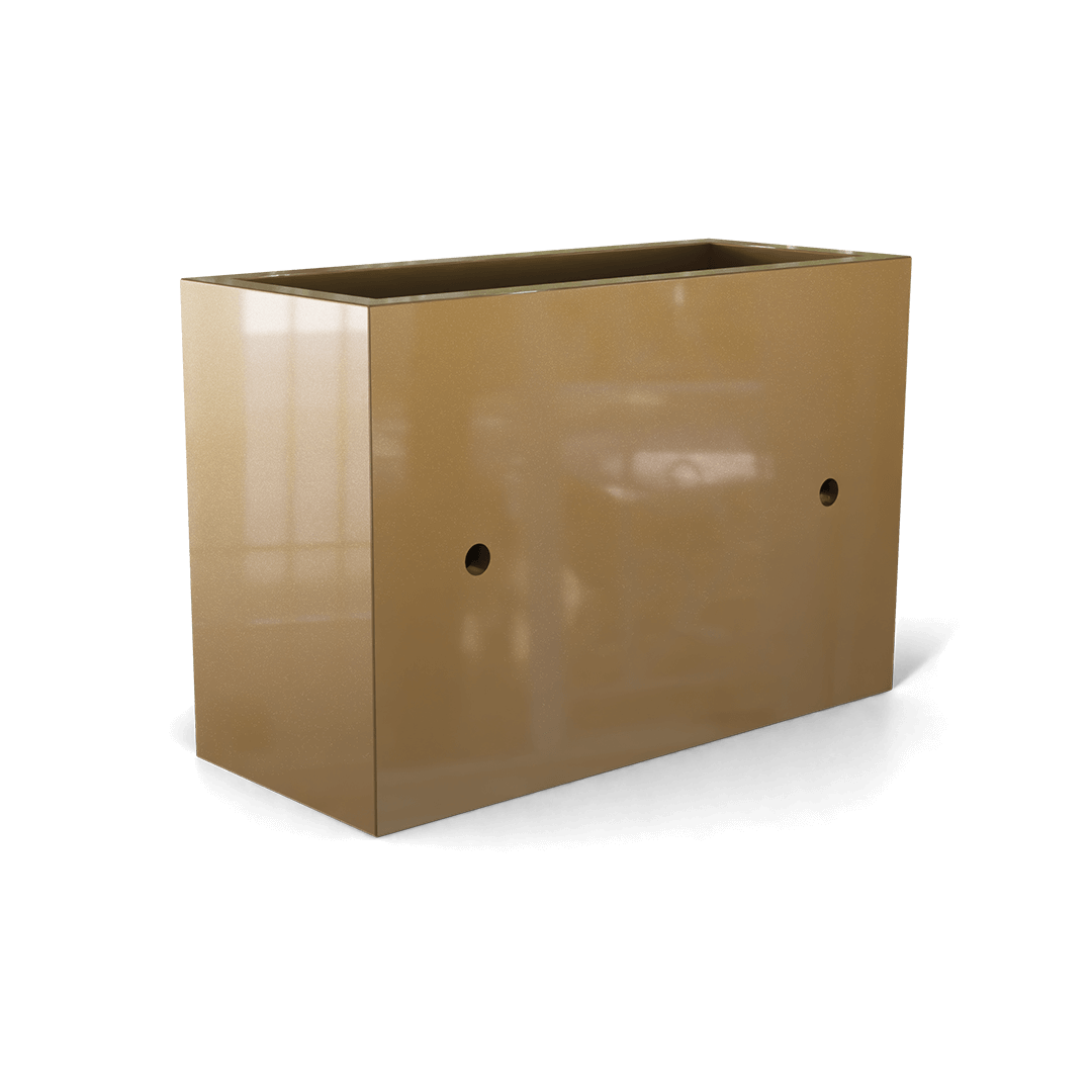 Nile Wall Planter Fiberglass Planter in Gloss Metallic Gold