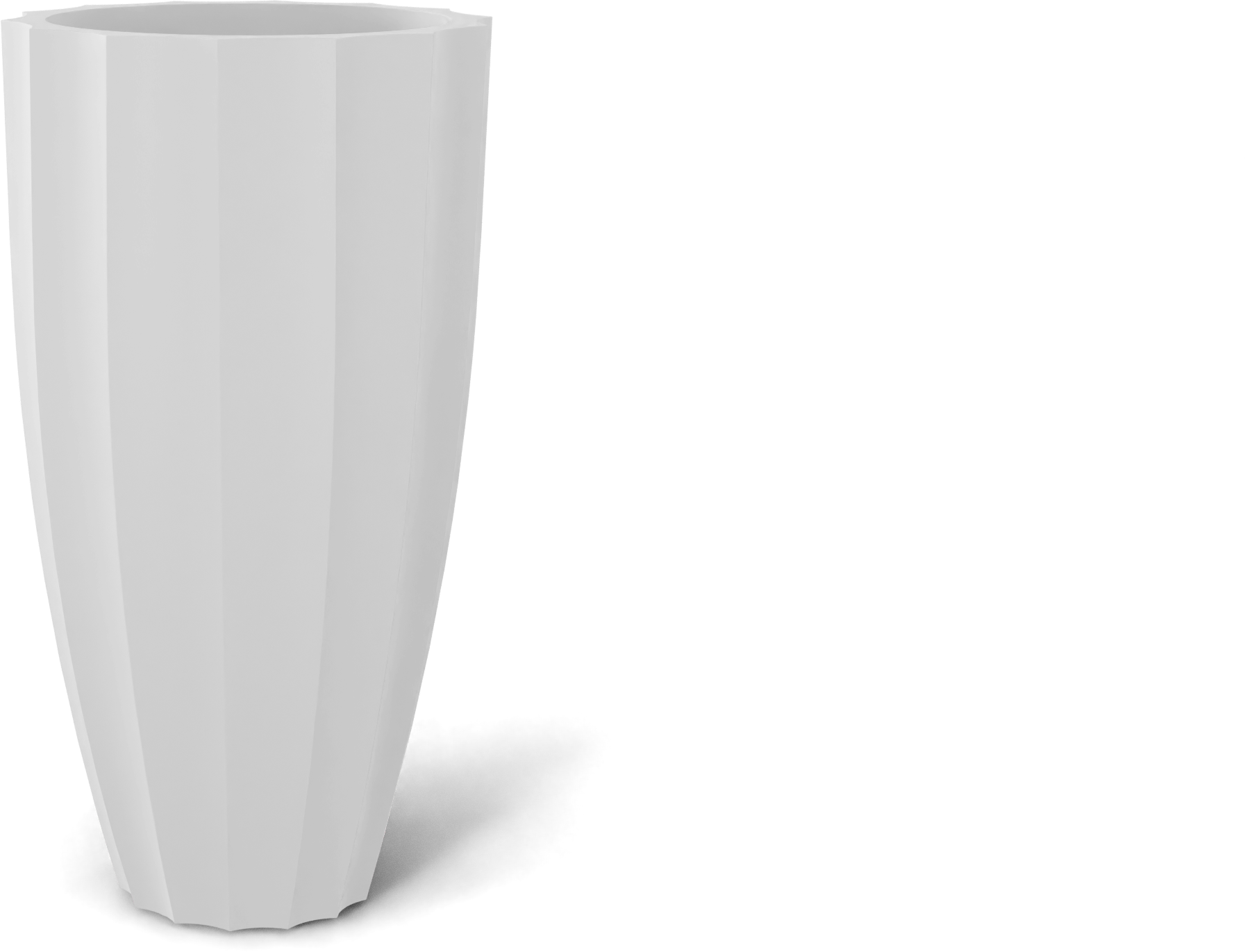 San Jose Round Fiberglass Planter in Matte Bright White