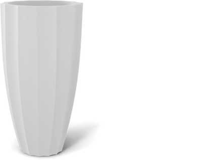 San Jose Round Fiberglass Planter in Matte Bright White