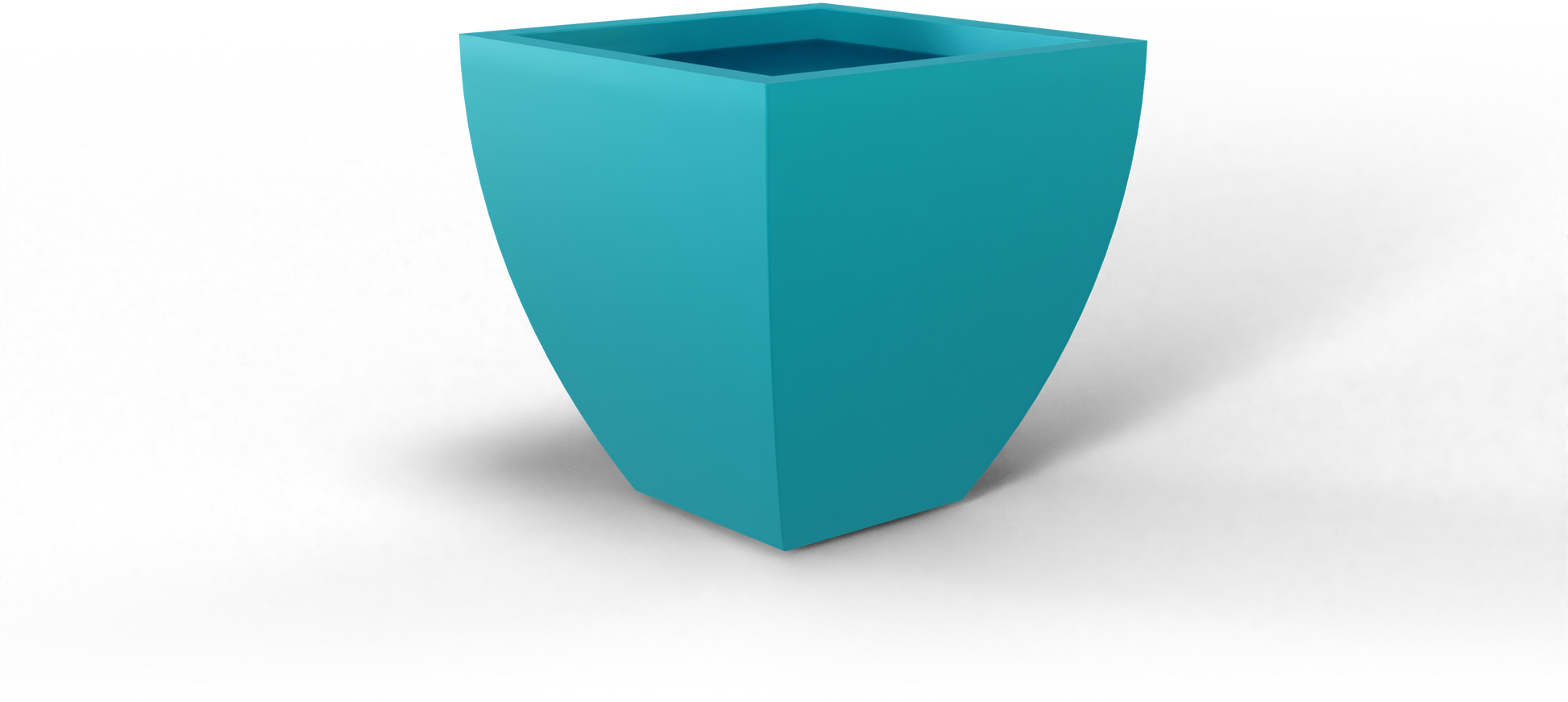 Lima Tapered Square Fiberglass Planter in Satin Seafoam Green