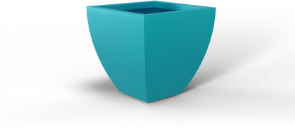 Lima Tapered Square Fiberglass Planter in Satin Seafoam Green