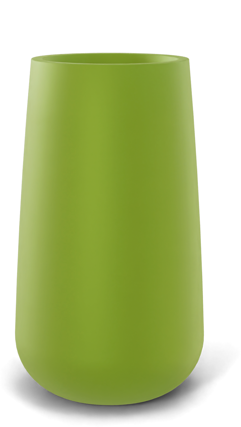 Saigon Round Fiberglass Planter in Satin Green