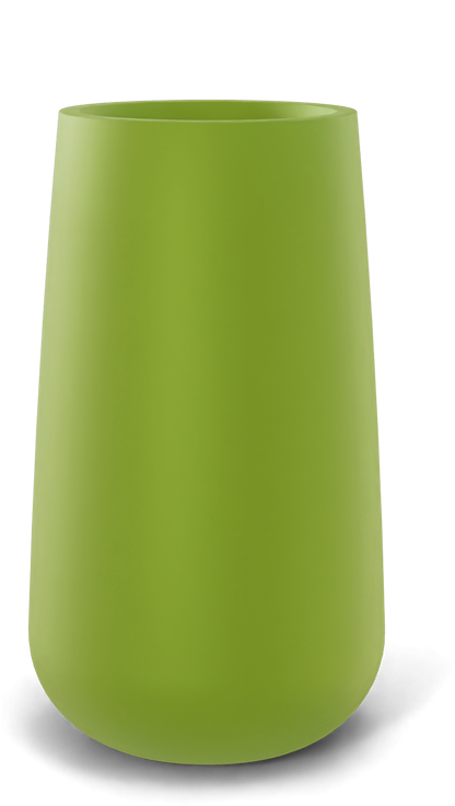 Saigon Round Fiberglass Planter in Satin Green