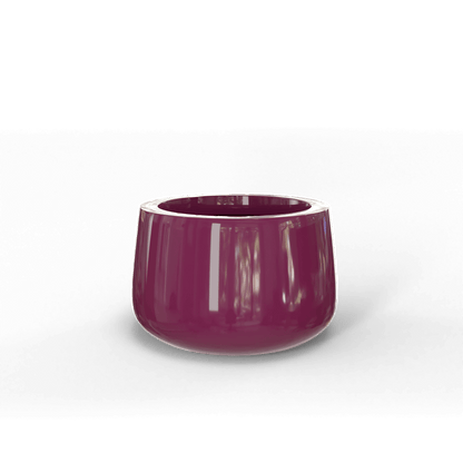 Short Hayden Round Fiberglass Planter in Gloss Eggplant