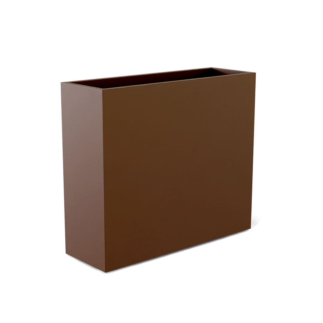 Perth Rectangular Fiberglass Planter in Matte Dark Brown