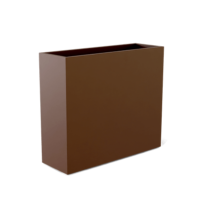 Perth Rectangular Fiberglass Planter in Matte Dark Brown