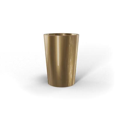 Tegel Round Fiberglass Planter in Gloss Metallic Gold