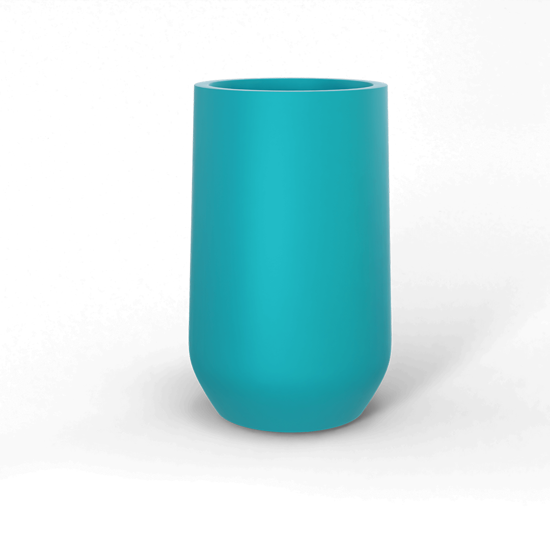 Hayden Round Fiberglass Planter in Satin Seafoam Green