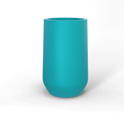 Hayden Round Fiberglass Planter in Satin Seafoam Green