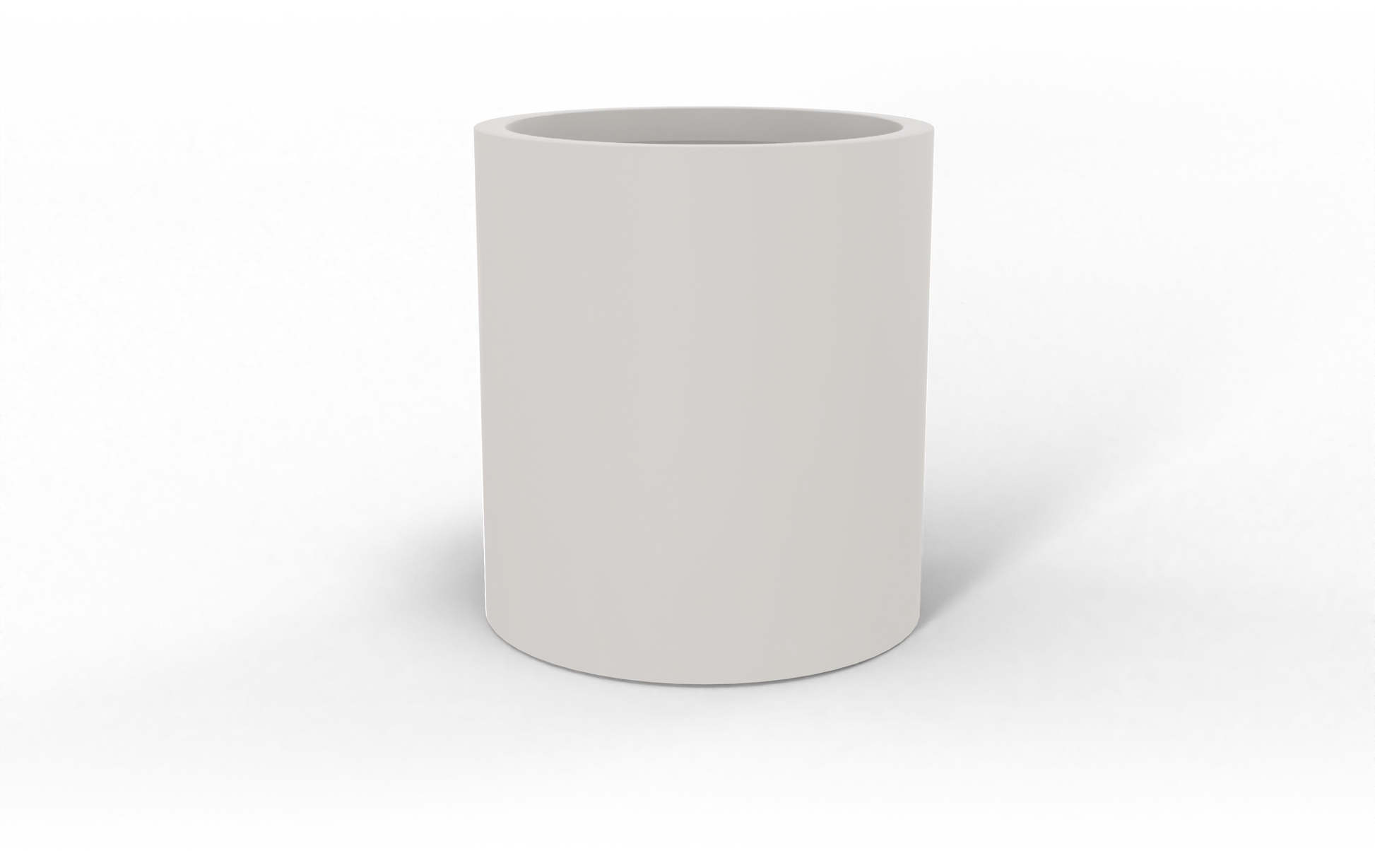 Rio Grande Round Fiberglass Planter in Matte Cement Grey