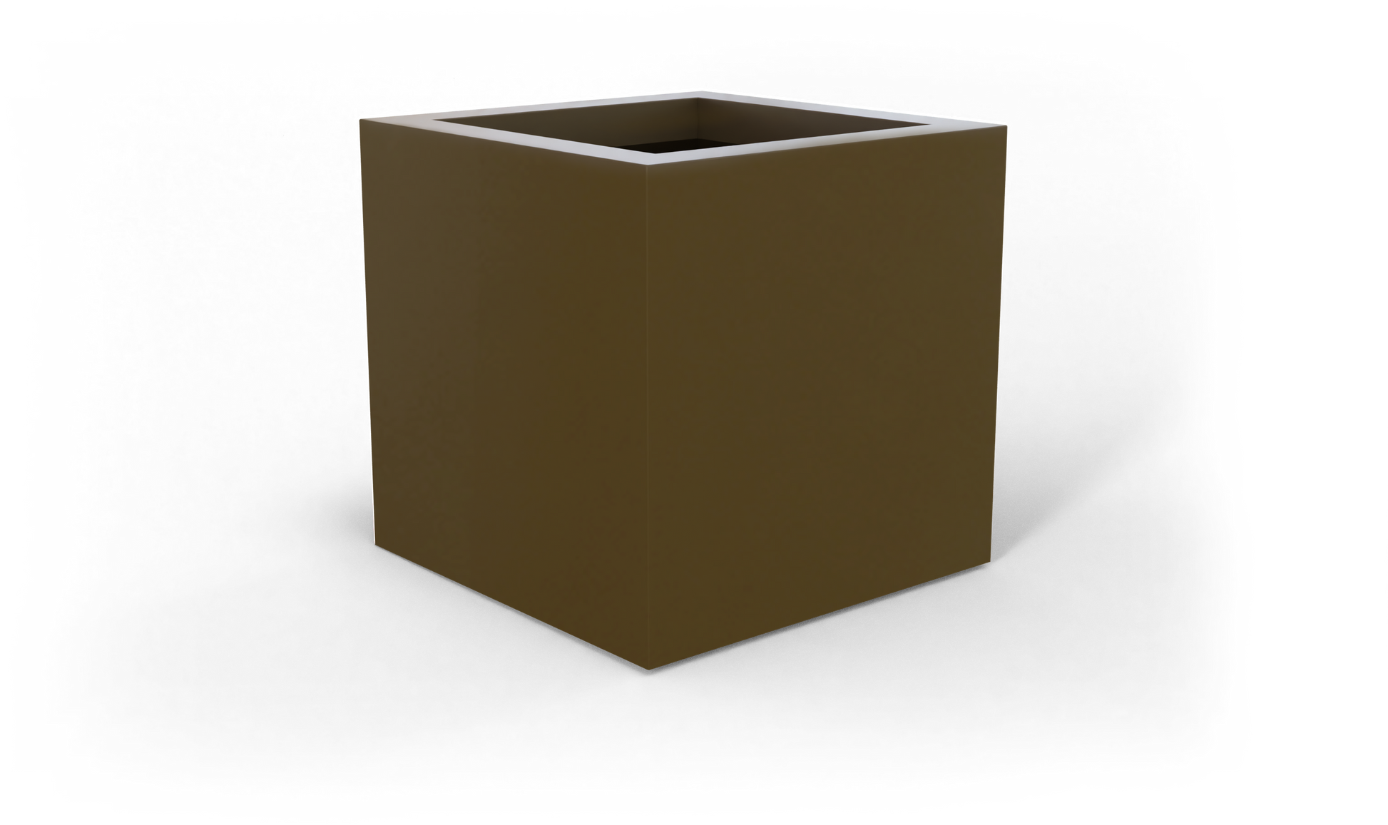 Montroy Cube Fiberglass Planter in Matte Bronze
