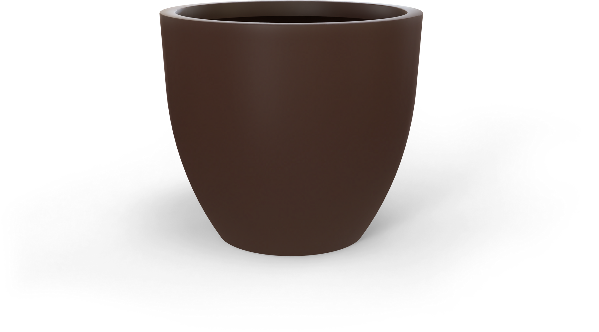 Wannsee Round Fiberglass Planter in Matte Dark Brown