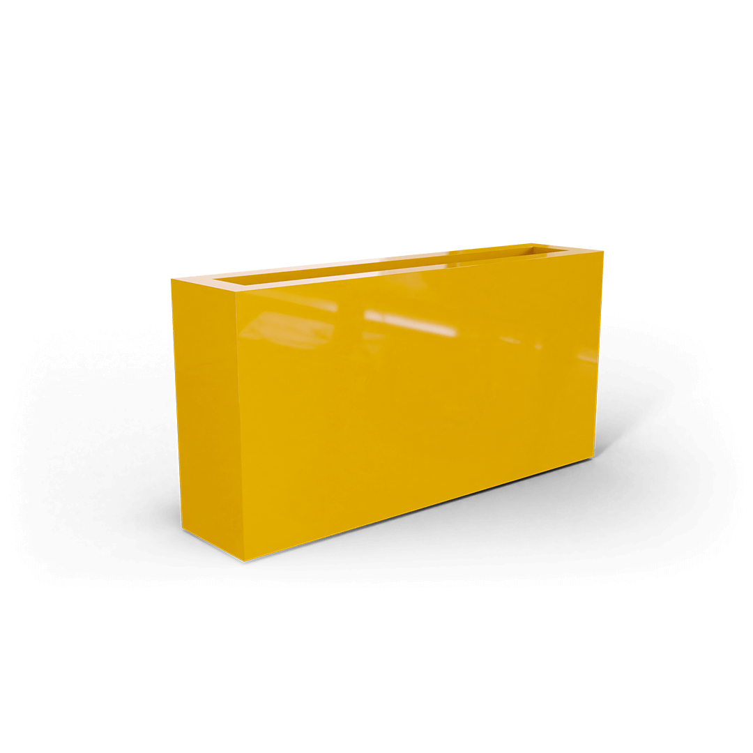 Camoux Rectangular Fiberglass Planter in Gloss Saffron